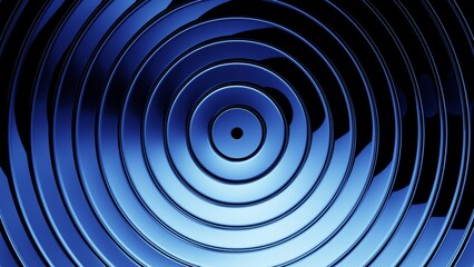 Obraz premium Circular glass background with blue radial light reflection