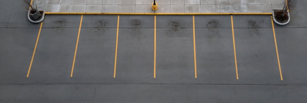 hotel parking lot with parking spaces for cars on asphalt
