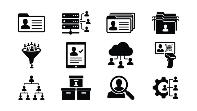 Set of Human Resources and Business Management Icons.