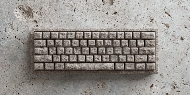 keyboard - a qwerty keyboard with marble finish