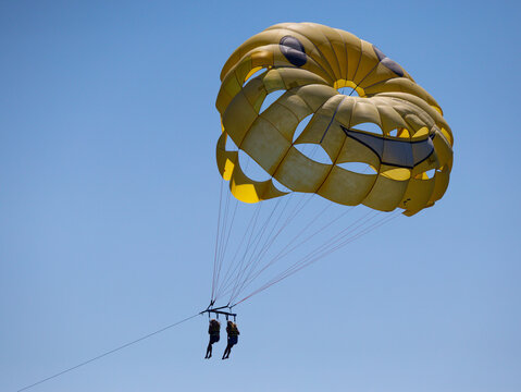 parasailing in the sky