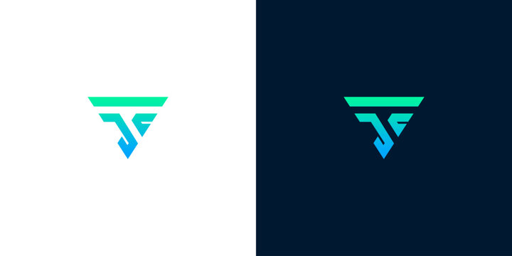 Modern geometric lettermark logo design featuring an abstract blend of letters in a vibrant blue and green gradient, perfect for a sleek professional brand identity or digital application
