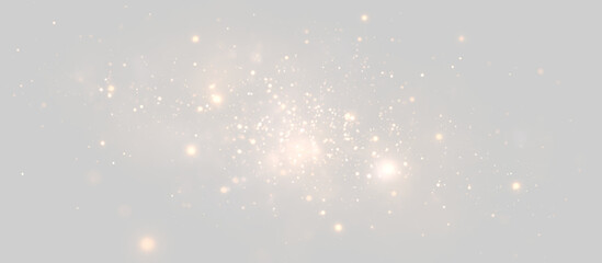 Glowing white dust PNG vector with sparkling bokeh particles on transparent background, magical fairy shimmer overlay, radiant light effect, dreamy festive decoration © Olha