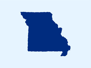 Obraz premium Doodle-style illustration of the Missouri state map, featuring the recognizable shape of Missouri in a simple, hand-drawn design.