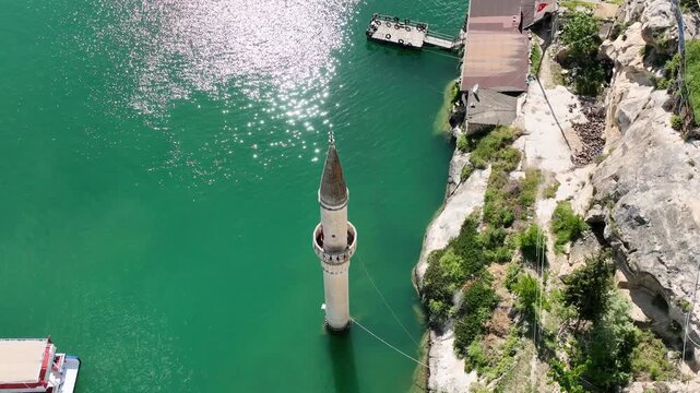 Halfeti Savasan Village Aerial View, May, 11, 2023, Sanliurfa, Halfeti, Turkey
