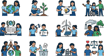 Fototapeta premium Diverse People United for Environmental Sustainability and Teamwork