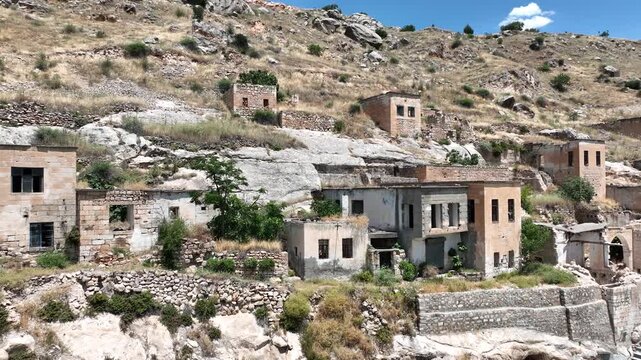 Halfeti Savasan Village Aerial View, May, 11, 2023, Sanliurfa, Halfeti, Turkey