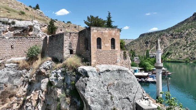 Halfeti Savasan Village Aerial View, May, 11, 2023, Sanliurfa, Halfeti, Turkey