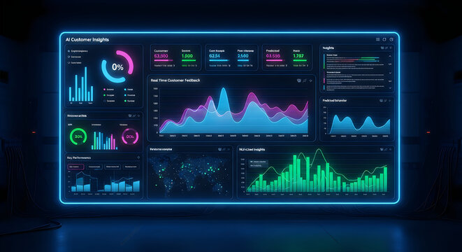 Modern data dashboard showing analytics metrics