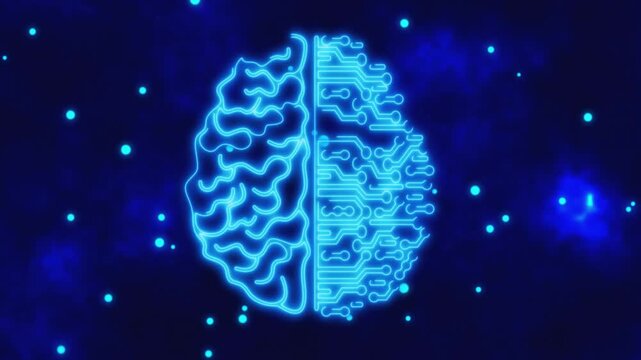 Artificial Intelligence AI Brain Animation Deep Learning and Data Mining Concept