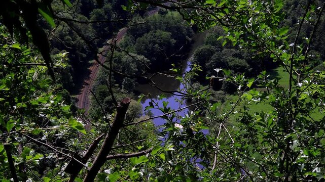 the german lahn river in summer 4k video