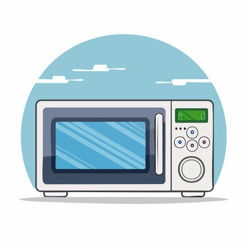 Illustration of a modern microwave oven
