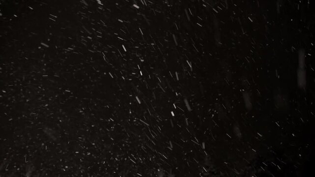 Experience the enchanting beauty of real snowflakes swirling gracefully in a powerful winter storm under a dark, dramatic sky that evokes a sense of wonder