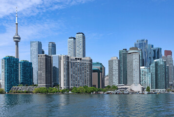 Naklejka premium Toronto downtown skyline, with waterfront high rise apartment buildings