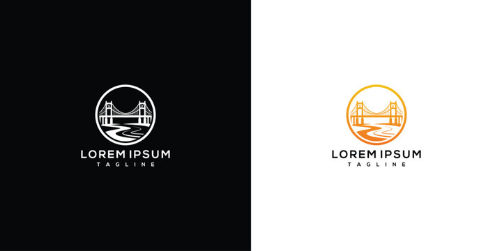 Bridge Logo With River In Circle