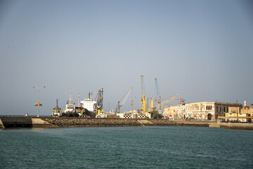 Fototapeta premium Ship in the port of Massawa, Eritrea
