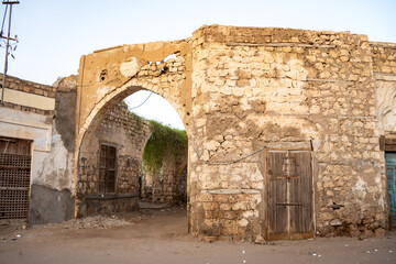 Fototapeta premium Arch over a road in the Old Town, Massawa, Eritrea