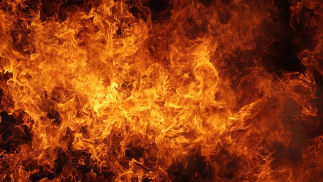 Intense Fire Flames with Fiery Orange Glow