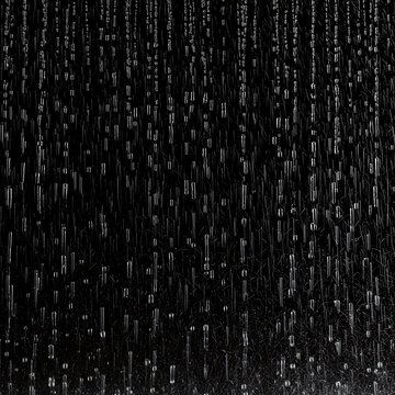 Digital binary code pattern in monochrome display.