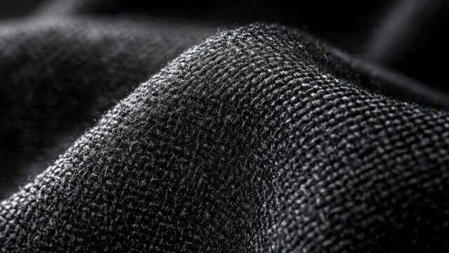 Close-up of Textured Black Fabric
