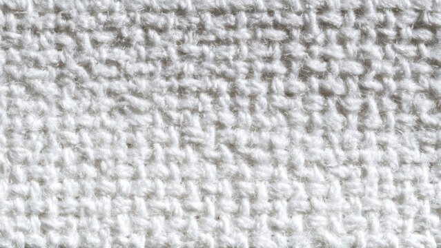 Close-up of White Textured Fabric Weave