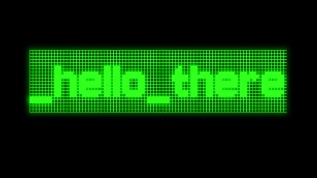 Hello There short phrase text animation with retro style font glowing effect and fade in and out transition
