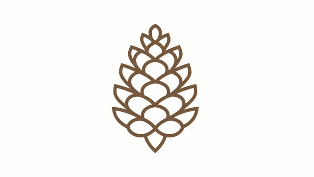 Stylized pinecone or hop seed icon with symmetrical line art