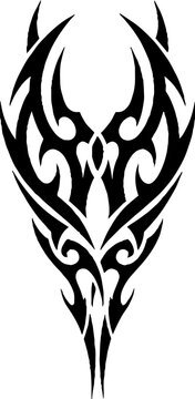 Symmetrical tribal tattoo pattern with sharp thorns