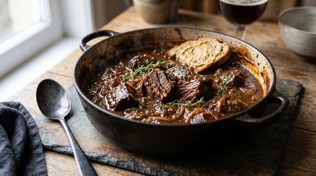 Traditional Belgian Carbonnade Flamande Beef Stew