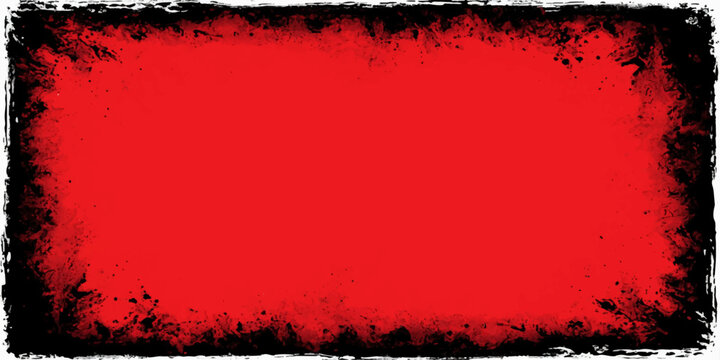 Red grunge Christmas frame with textured border and splatter background