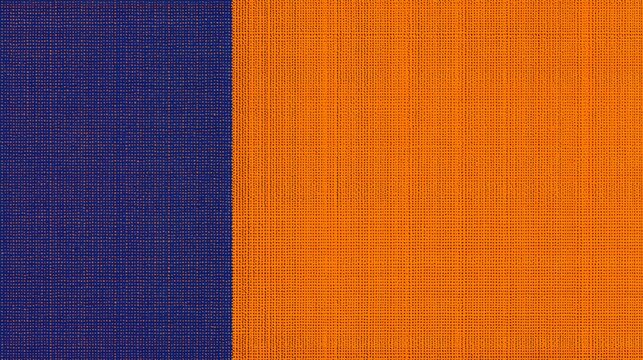 Abstract dual tone background featuring dark blue and bright orange finely textured woven dot patterns, high contrast design.