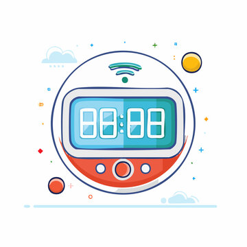 Digital Clock with WiFi Symbol