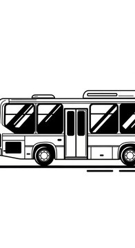 City Public Transportation Bus Side View.