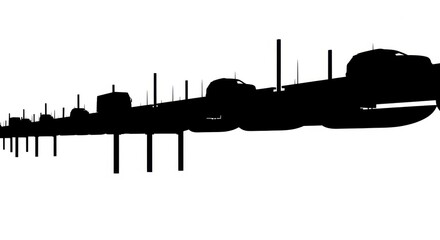 Obraz premium Silhouette of industrial factory facilities.