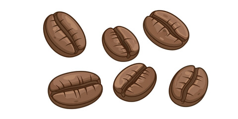 Fototapeta premium Roasted coffee beans on white background.