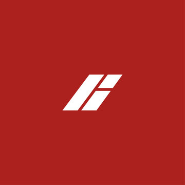 Abstract Slanted Letter H Minimalist Emblem