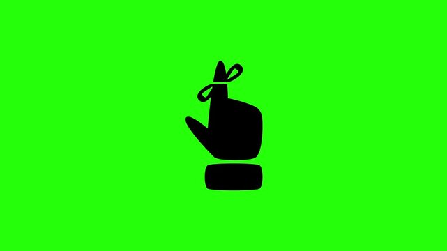 4K resolution asset showing a pointing human hand finger with a tied memory reminder ribbon silhouette bouncing. Playful popup task schedule icon.
