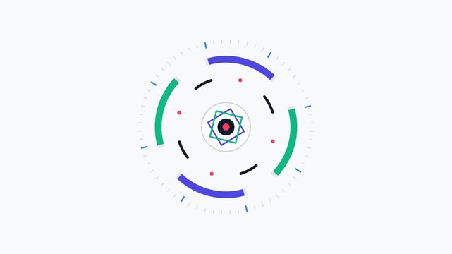 Minimalist Abstract Motion Graphics Loading Animation with Colorful Geometric Shapes.