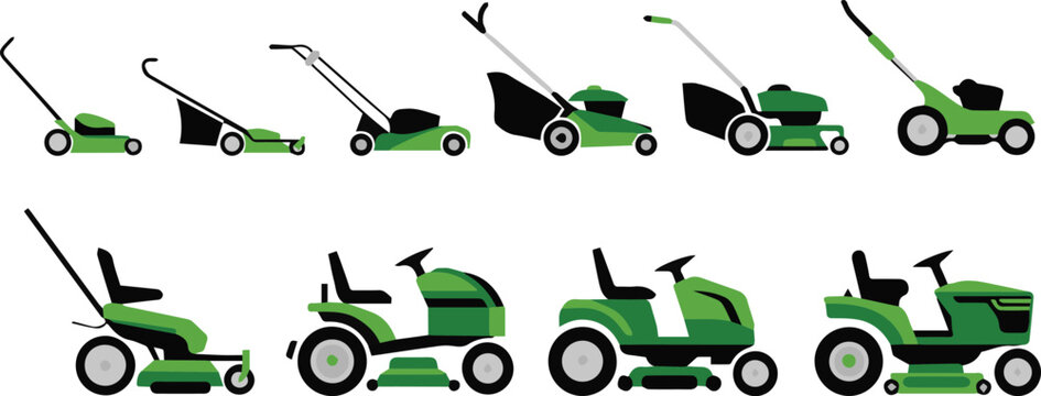 mower comparison chart manual reel electric and tractor models