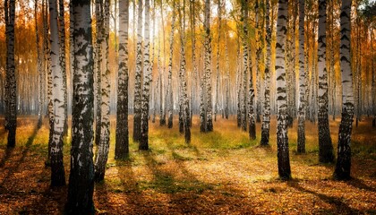 Fototapeta premium Birch Forest In Autumn