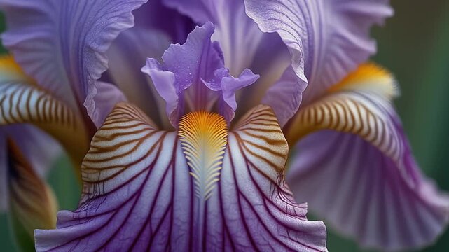 Closeup of a Purple Iris Flower.