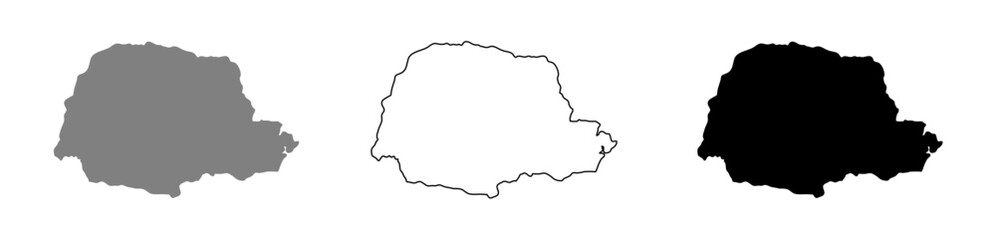 Vector illustration of the map of the state of Paraná. © Breno