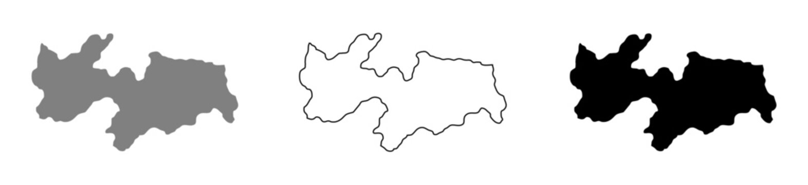 Vector illustration of the map of the state of Para&iacute;ba.