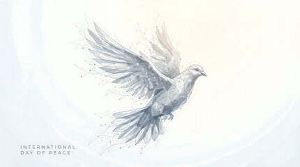 Fototapeta premium flying white dove on international day of peace
