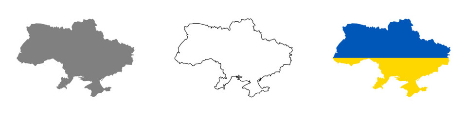 Obraz premium Vector illustration of a map of Ukraine.