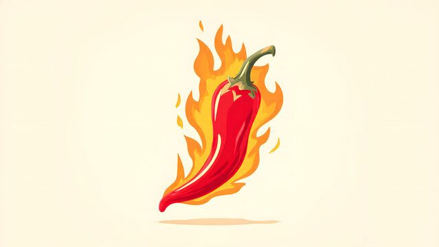 Red hot chili pepper fire flame vector icon illustration design