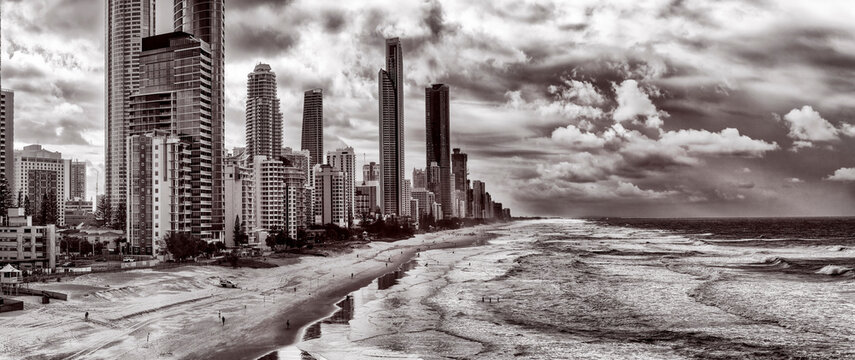 d GC beach North cloudy half pan BW