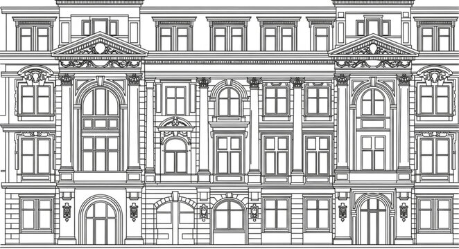 vector illustration of old building