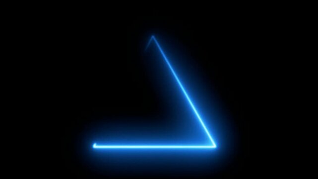 Video motion illustration blue glowing neon triangle shape vector