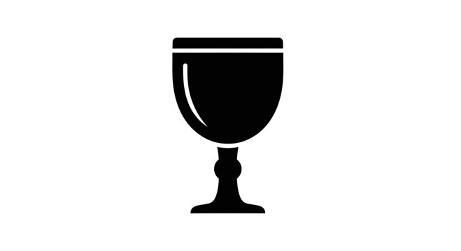 Chalice icon depicted as a solid black silhouette represents historical drinking vessels and rituals.